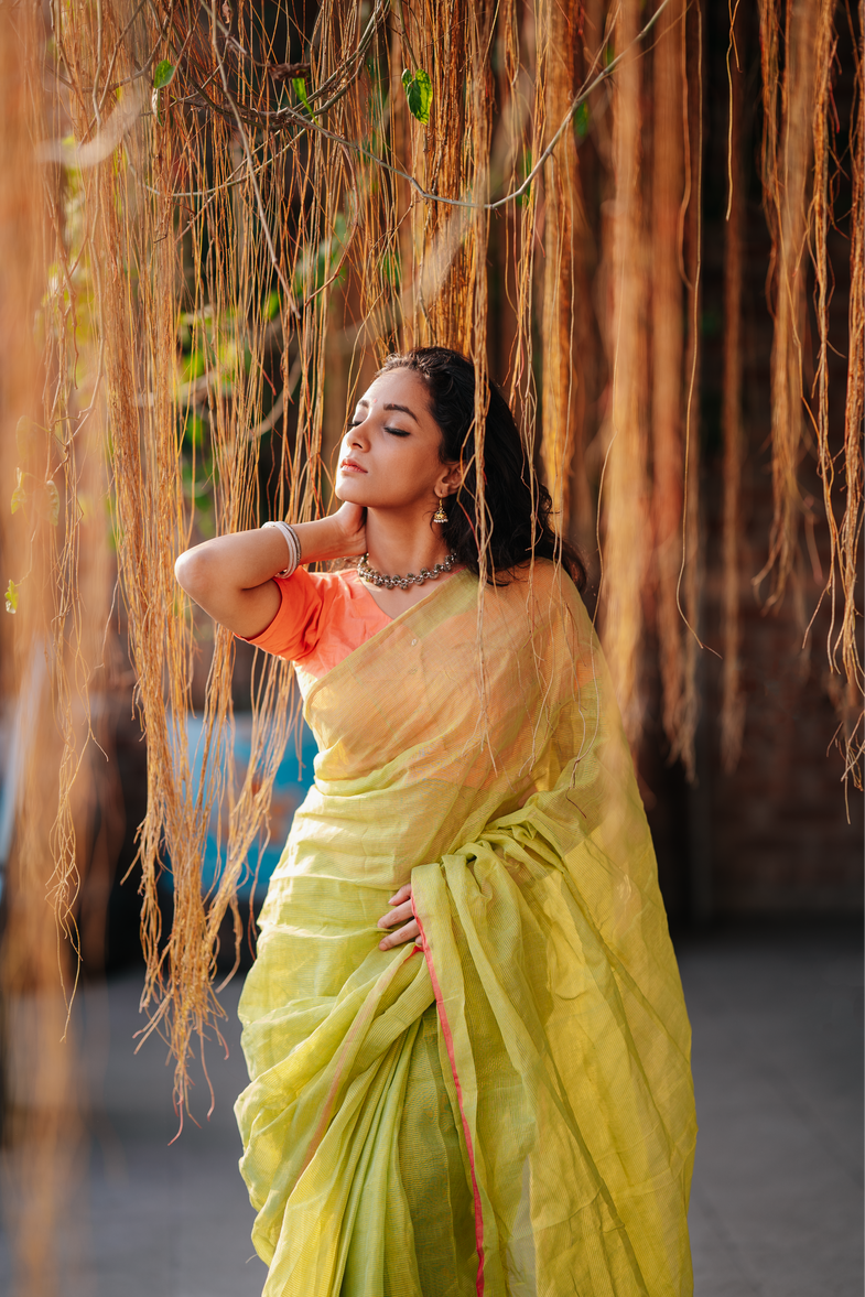 Woman in Yellow Saree